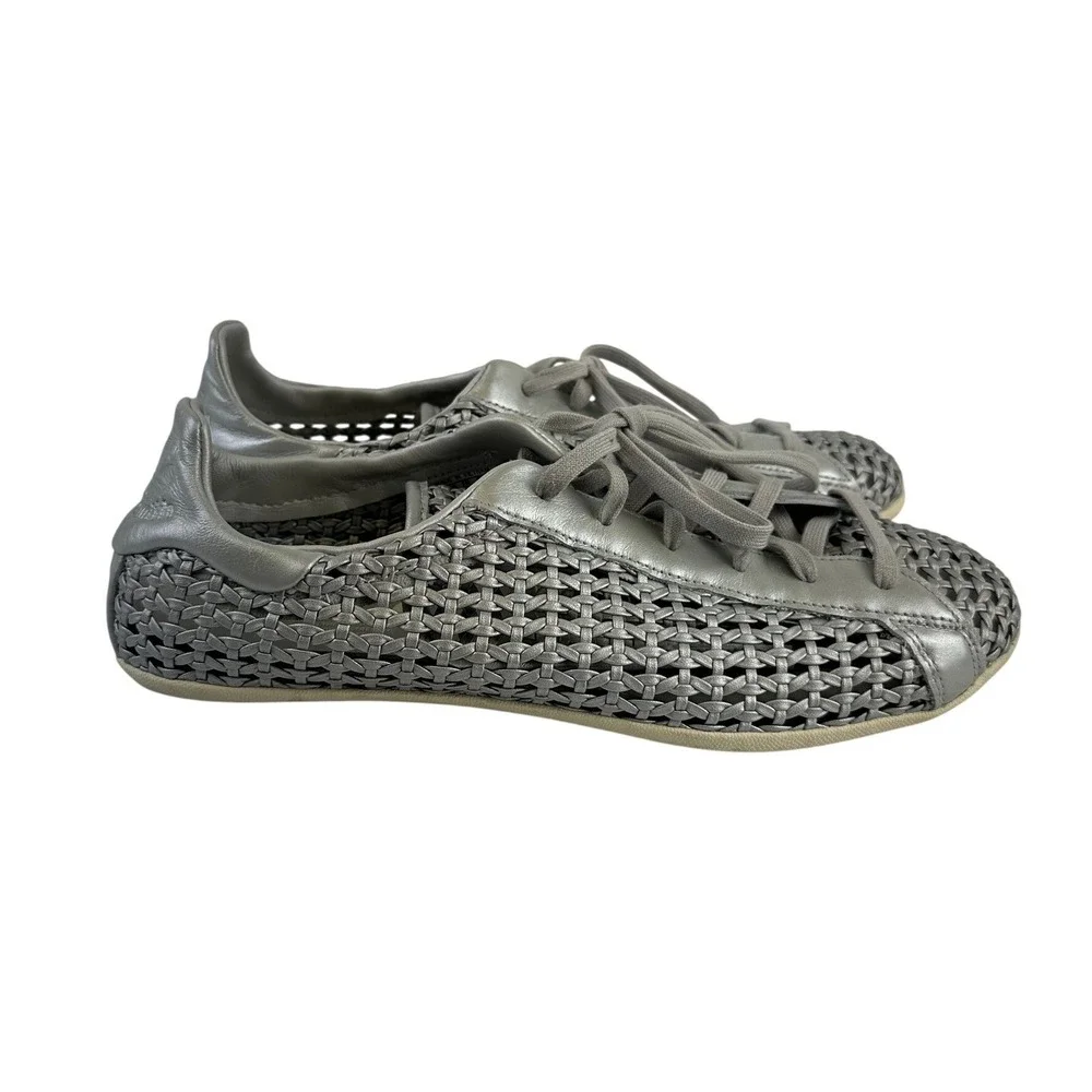 Adidas Originals Stan Smith Lo Pro Shoes Sneaker Woven Silver Metallic Womens 10